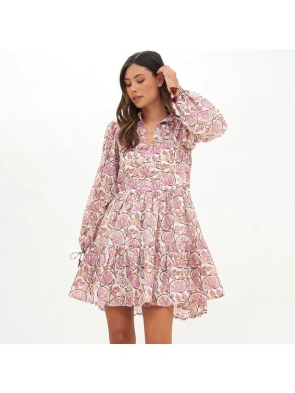 V-64. Oliphant Yoke Dress Pink